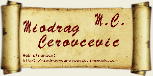 Miodrag Cerovčević vizit kartica